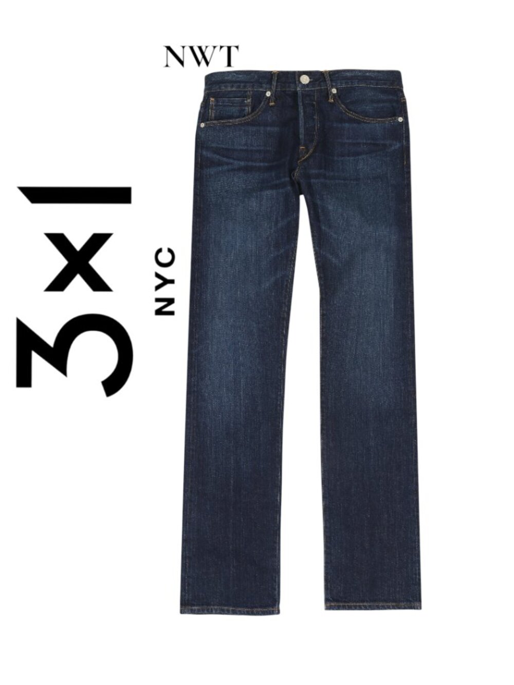 NWT 3x1 M4 Low Rise Straight Selvedge Jean
